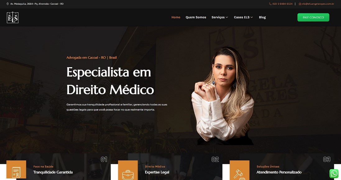 exemplo de site que gera confiança no cliente de um escritório de advocacia marketing jurídico